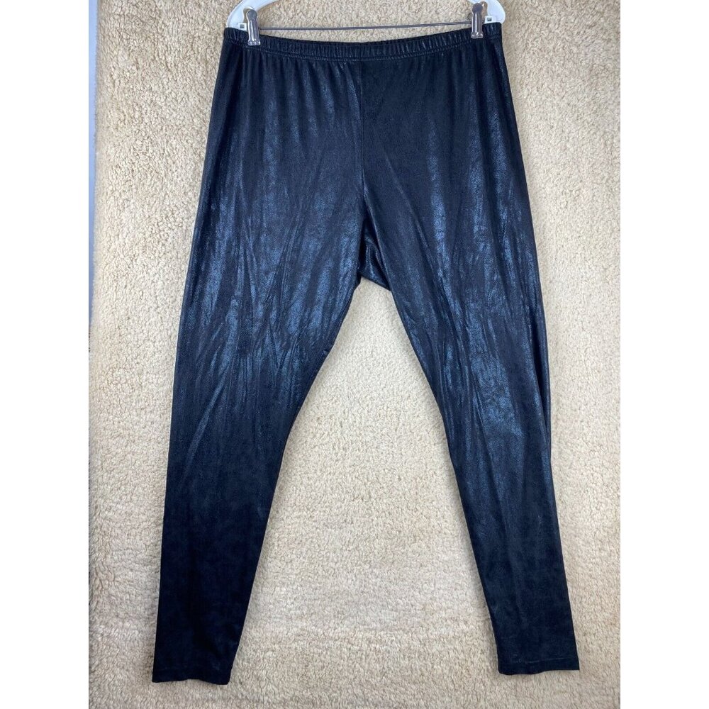 Eye Candy Womens Plus Sz 2X Black Shimmer Stretchy Pants